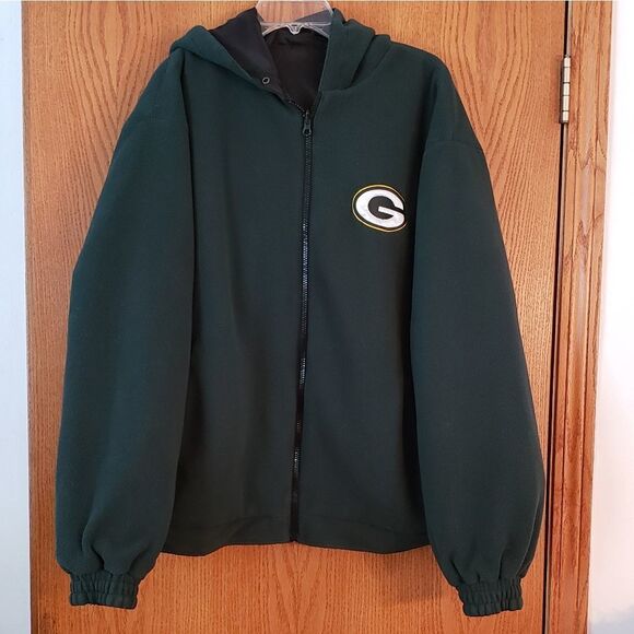 EUC Reversible Green Bay Packers Jacket Sz M - Picture 2 of 7